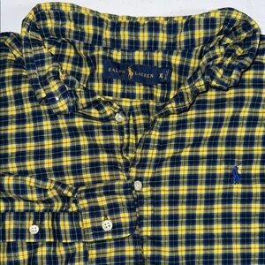 Ralph Lauren Men's Plaid Shirt in Yellow and Blue
